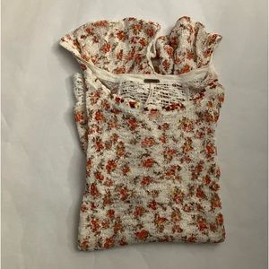 Free People Women’s short sleeve blouse floral